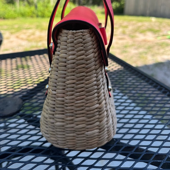Kate Spade Luisa Straw and Red Leather Bag - Picture 3 of 12
